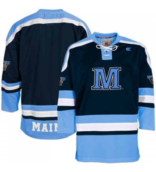 Custom Maine Black Bears Black Hockey Jersey